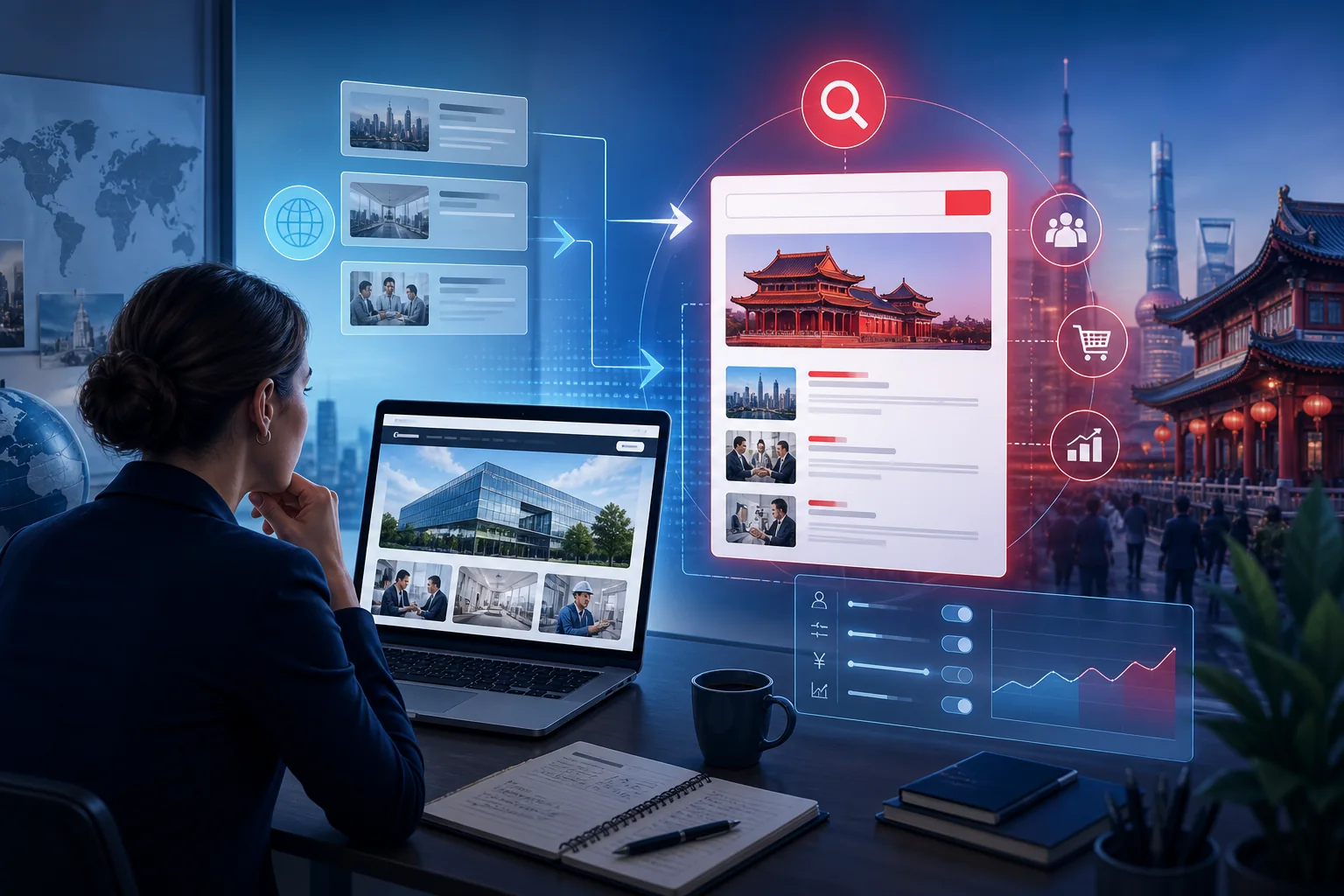 Illustration of Baidu campaign planning for an international business