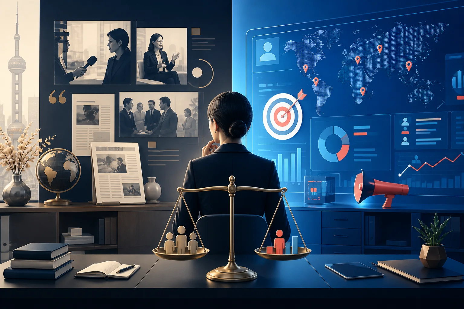 Decision framework comparing China PR credibility with paid advertising performance